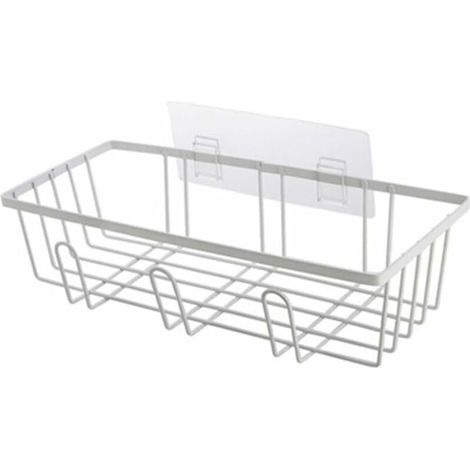 Caddy de Douche, ventouse puissante de salle de bain douche mural étagère Shampooing Conditioner Cosmétique Organiseur de support de rangement de salle de bain Panier, blanc, Taille unique