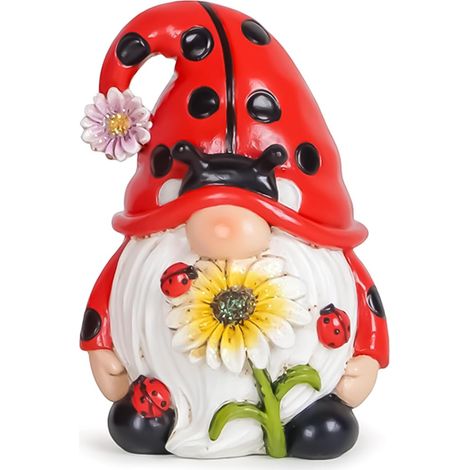 Nain de printemps coccinelles en résine - Tomtes suédoises scandinaves - Décoration d'intérieur et de cuisine - Plateau à étages (1/3)