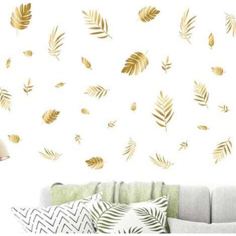 Adesivi murali decorativi con foglia d'oro a caduta libera per camera da letto, soggiorno, ingresso, dormitorio e altri ambienti.