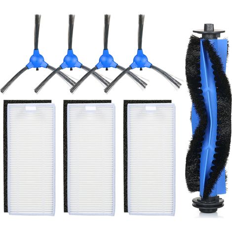 Paquete de 8 accesorios de repuesto para aspiradoras Eufy RoboVac 11S/ RoboVac 30/ RoboVac 30C/ RoboVac 15C: 4 cepillos laterales + 3 cepillos + 1 cepillo giratorio. (1/5)