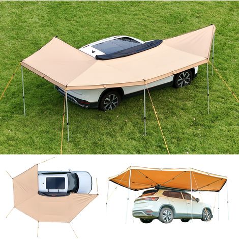 VEVOR Tenda Veranda per Auto Furgoni da Campeggio da 270 Gradi con Borsa per il Trasporto, Tendalino Lato Conducente da 6 x 2 m, per Auto Impermeabile UV50+, per Tutte le Stagioni, per SUV