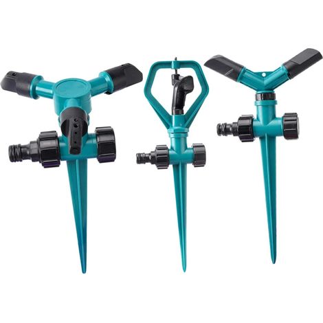 Aspersor giratorio ajustable de 3 piezas y 360° - Sistema de riego de alta presión para suelos. Aspersor giratorio integrado. Amplio (1/5)