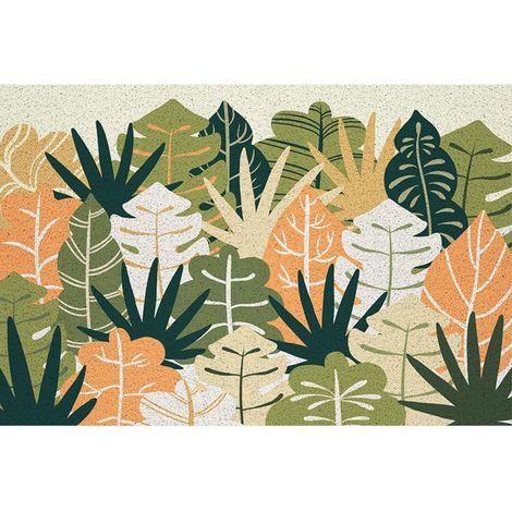 Feuilles mortes retournant à leurs racines - Panneau horizontal 5080cm Anneau de soie Tapis de sol bouclé de style rustique, résistant à la saleté et à l'usure, découpable à volonté, antidérapant, gr (1/4)