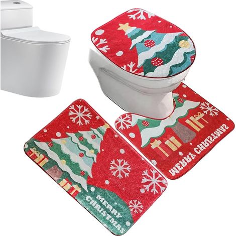 Weihnachts-Badezimmermatte mit Wintermuster, rutschfeste und saugfähige Matte, ideal für Feiertagspartys