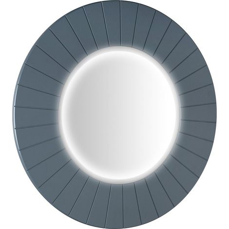 Miroir rond LUMIRO STRIP avec éclairage LED dans le cadre dia. 90cm, sienne (1/4)