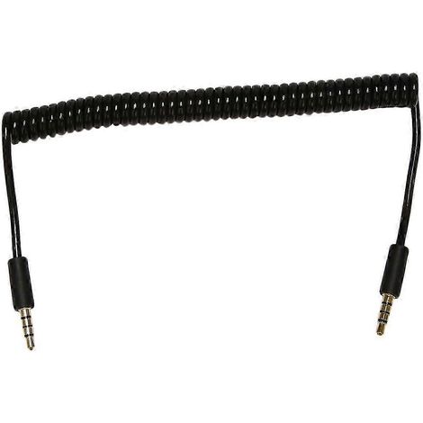 Câble d'extension audio auxiliaire spiralé 4 pôles, jack mâle-mâle 3,5 mm, 1,5 m (1/5)
