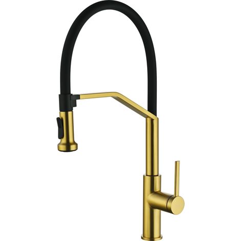 Grifo de cocina Véneto flexible oro cepillado [ IMEX® ] (1/2)