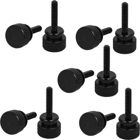 Vis moletées à tête ronde pour boîtier PC (10 pièces) - Noir 6 -32 (1/3)