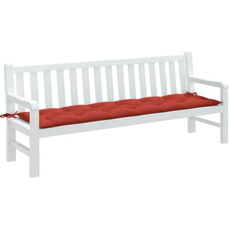 vidaXL Coussin de banc de jardin rouge mélangé 200x50x7 cm tissu (1/4)