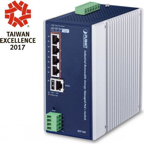 PLANET BSP-360 switch Gestionado Gigabit Ethernet (10/100/1000) Energía sobre Ethernet (PoE) Azul, Blanco