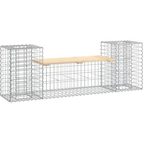 Maison Exclusive - Panca Giardino Design Gabbione 183x41x60,5 cm Massello di Pino
