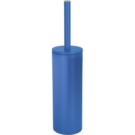 1 - Brosse WC - Support Acier - Tête Interchangeable - Pot Fermé Hygiénique - Pour Salle De Bain - Bleu Roi - 40x9.5x9.5cm