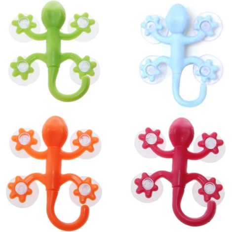 Crochets gecko, ventouses puissantes, crochet mural, décoration de salle de bain, crochet de dessin animé pour salle de bain, cuisine, couloir, salon, couleur aléatoire