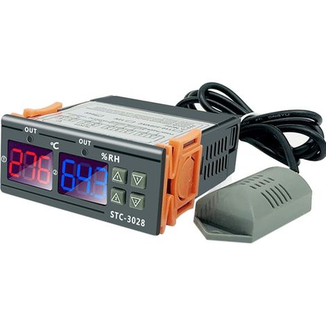 Contrôleur d'humidité et de température numérique STC-3028, thermostat intelligent, hygrostat, thermomètre et hygromètre pour congélateur et réfrigérateur (1/5)