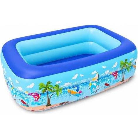 Kinderpool, Planschbecken Eckig, Planschbecken Deep Dive 105 x 75 x 30 cm, piscine pour L’été Strand jardin Wasserspaß (1/5)