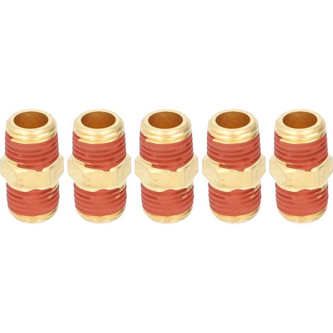 20 Pièces Raccord Mâle 1/4 NPT à 1/4 NPT Laiton Hexagonal avec Joint Caoutchouc Anti-Fuite pour Tuyau Air (1/5)
