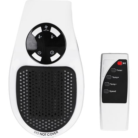 2 Pièces Radiateur Électrique 500W Portable, Chauffage d'Appoint pour Bureau et Petits Espaces, Blanc, Prise EU 220V (1/5)