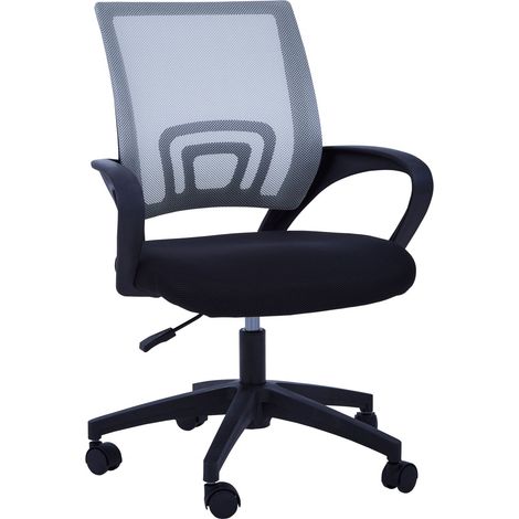 Premier Housewares Grey Home Office Chair with Black Arms (1/5)