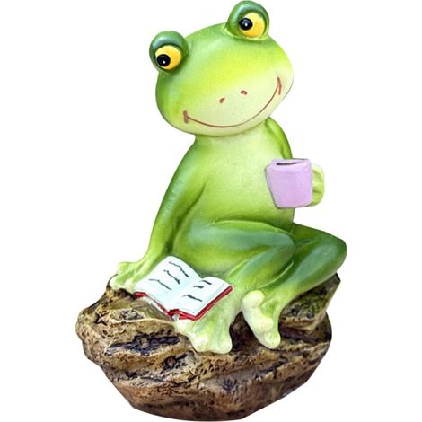 Niedliche grüne Froschfigur aus Kunstharz als vielseitige