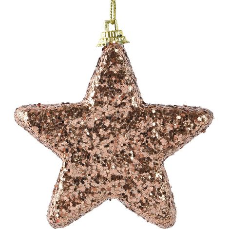 Weihnachtsanhänger Stern Sandfarben bruchfest Höhe 2,5 cm Breite 14,5 cm Länge 20 cm 6 Stück - Schaumstoff