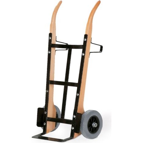 Rollcart Holzsackkarre -141- aus Buchenholz 1350mm hoch Vollgummi 370x140mm Stahlblechschaufel mit Beschlag über Gesamthöhe