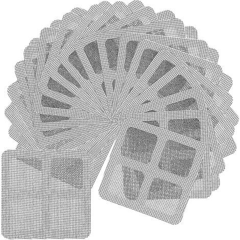 Cache-bonde jetable anti-cheveux, compatible avec les salles de bain, carré, blanc, 10 x 10 x 0,2 cm, filtre à débris, lot de 100. (1/5)