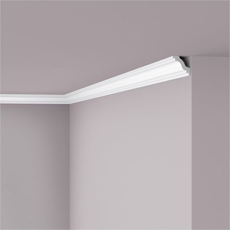 Cornisa NMC WT6 WALLSTYL Noel Marquet Moldura decorativa Perfil de estuco diseño atemporal clásico blanco 2 m (1/3)