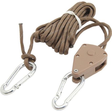 Câble Tente - 4 M - Avec Poulie Réglable - Pour Camping Et Randonnée - 2 Pièces (1/5)