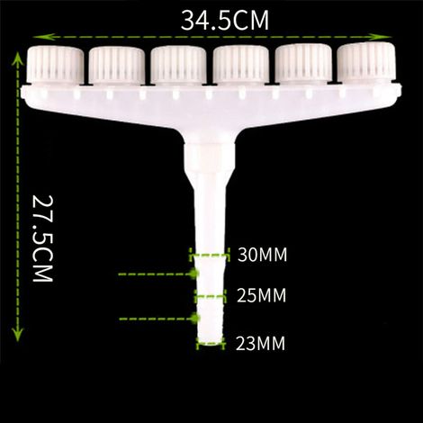 Aspersor de lluvia de 6 orificios, aspersor multifuncional para exteriores, aspersor de jardín para agricultura, riego y nebulización. (1/5)