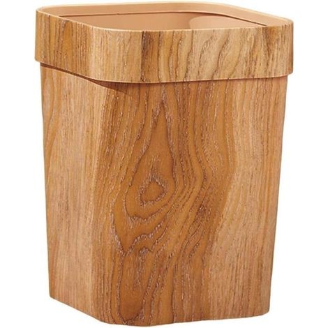Poubelles Vintage en bois imité, corbeille à papier carrée, pour chambre à coucher dortoir maison bureau (1/5)