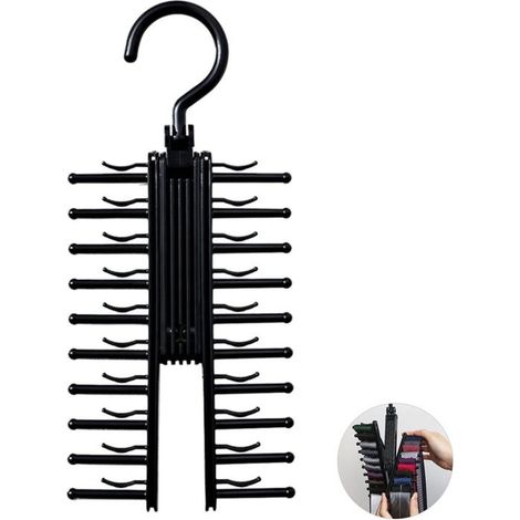 Porte-cravates rglable organisateur avec pinces antidrapantes pour 20 cravates Mobilier d\'intérieur Meuble (1/3)