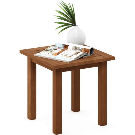 Table d'appoint en bois massif de pin, finition huilée naturelle, couleur bois brut, taille universelle, design minimaliste pour salon, chambre, couloir, entrée, meuble rustique écologique (1/5)