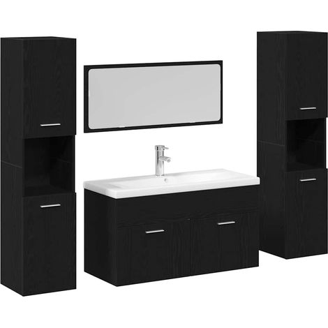 Maison Exclusive - Badezimmermöbel-Set 4 pcs Schwarz Eichen-Optik