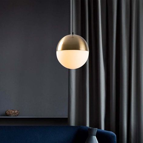 [GEBRAUCHT] B-Ware Hängeleuchte Bastos 2101 Pendelleuchte Opalglas Gold Antik ø 20 Cm E27 Led Lampe (1/2)
