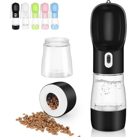 1 Gourde Chien 258 ML Compartiment Croquettes 200 ML PC ABS Sans BPA Promenade Voyage Randonnée (1/5)