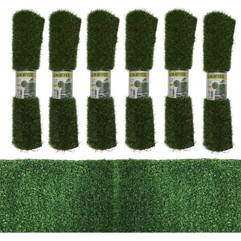 Lot de 6 Rouleaux de Gazon Artificiel 3 x 1 m x Épaisseur 3.5 cm soit 18m2 d'herbe - Livraison gratuite (1/4)