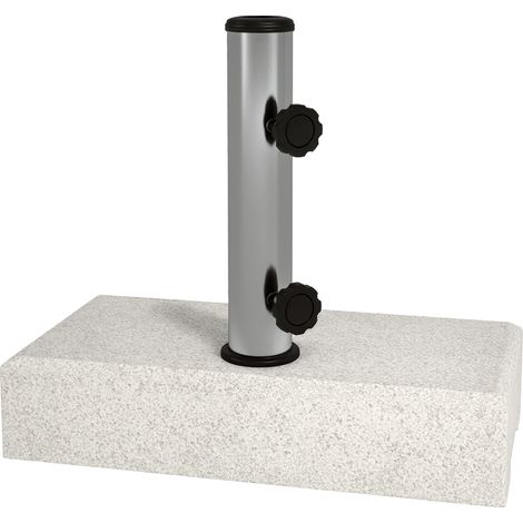 JSSEVN - Base de granito para sombrilla de 25 kg, compatible con tubos de Ø32/38/48 mm, color gris. (1/5)