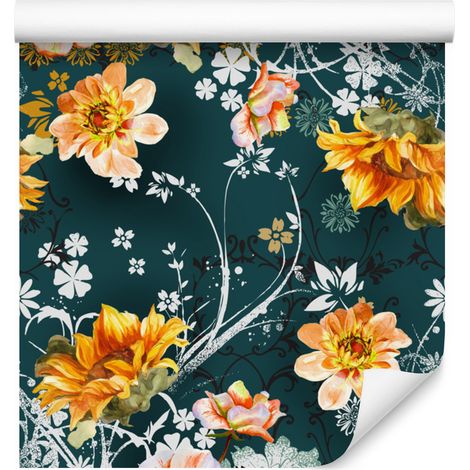 Vintage-Blumentapete für Wohn- und Schlafzimmer, 50 x 1000 cm (1/5)