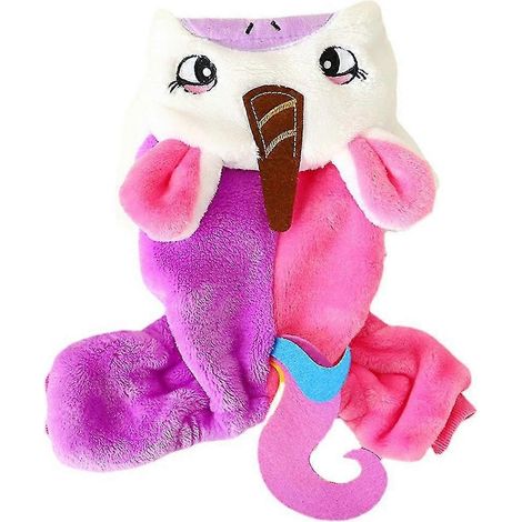 Disfraz de unicornio de felpa suave con capucha para mascotas, vestido de pijama cálido para mascotas. (1/5)