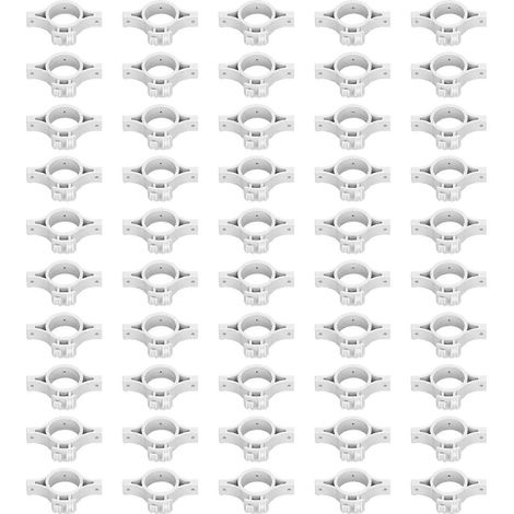 Lot de 50 isolateurs pour clôture électrique à impulsions, avec trou de 3,2 cm, pour applications agricoles (gris). (1/5)