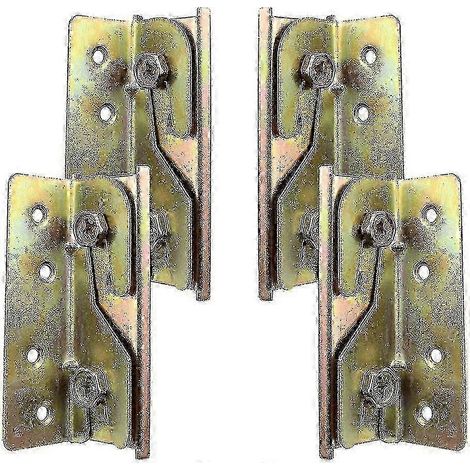 Supports de barrière de lit, acier galvanisé antirouille, 4 paires de vis 32, accessoires de fixation pour cadre de lit en bois (1/5)