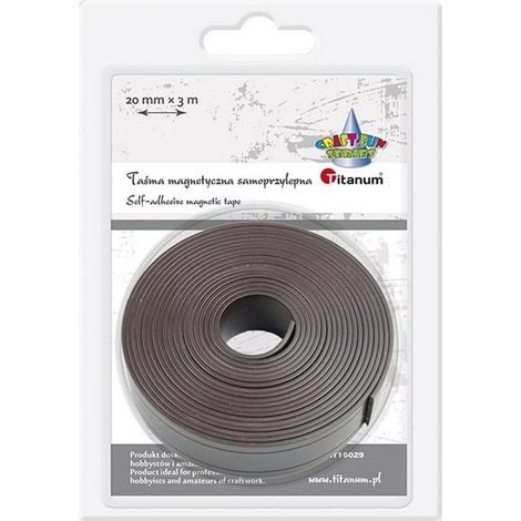 Hasta - Selbstklebendes schwarzes Magnetband 20 mm x 3 m - für Zuhause und die Schule