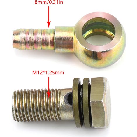 Paar M12 x 1,25 mm Motorrad-Ölkühleradapter, M8 Kugelkopf-Befestigungsstopfen, Aluminium-Umrüstsatz, Reparaturset für individuelle Anpassungen. (1/5)