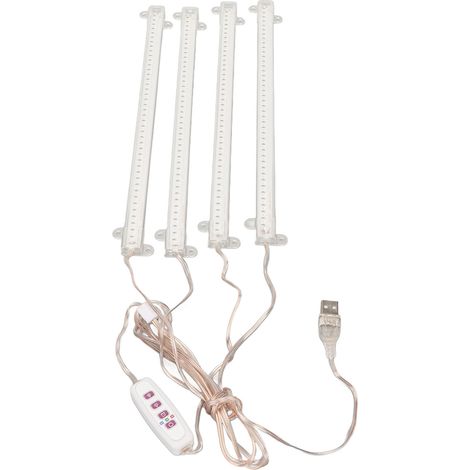 Indoor-Pflanzenlampe für Sukkulenten, 4 Leuchtenköpfe, USB-Anschluss, dimmbar, Timer, Vollspektrum, 4000K Sonnenlicht, 168 LEDs (1/5)