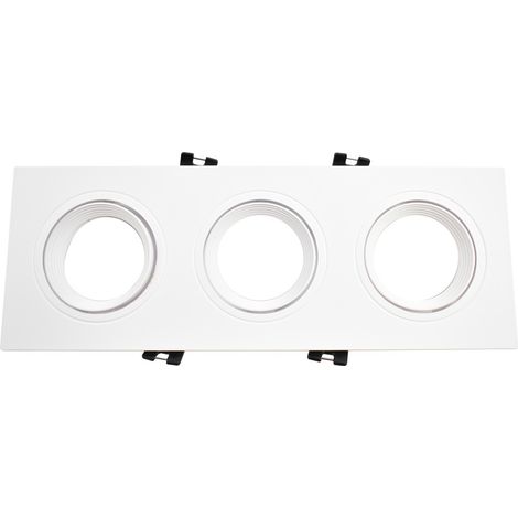 Support de spot triple orientable pour ampoules GU10/MR16 - - Blanc