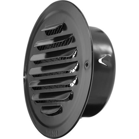 Grilles aération rondes noires 4 pouces - Inoxydable avec maille fine - Ventilation cuisine/salle de bain/garage - Anti-poussière et durable - Propriétaires et bricoleurs (1/4)