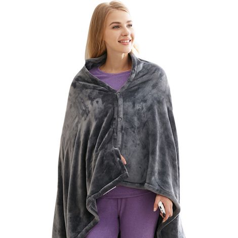 Couverture chauffante électrique USB, couverture chauffante en peluche, châle chauffant (longueur 150 cm, largeur 85 cm) (1/5)