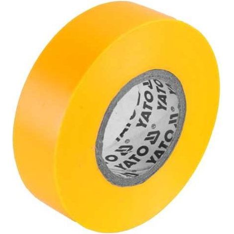 Cinta aislante eléctrica de 15 mm x 20 mm x 0,13 mm, color amarillo, YT-81594 yato