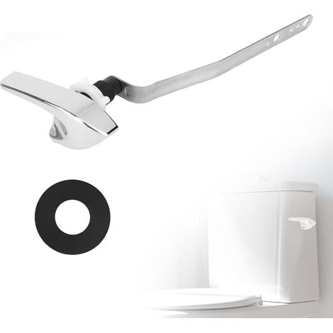 Poignée Chasse d’Eau Remplacement Compatible avec Kohler 87115-CP, Levier Chasse Latéral Kit Réparation avec Rondelle pour Kohler Toilettes Pièces & Accessoires (1/5)