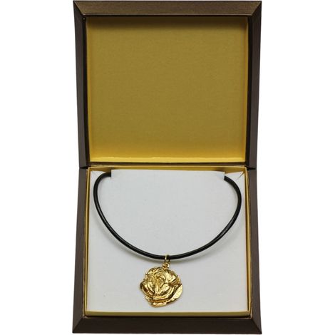 Carlino, Carlin I - collana con ciondolo per cani in confezione regalo, placcata in oro per gli amanti dei cani, gioiello di grande effetto firmato Art-Dog (1/5)